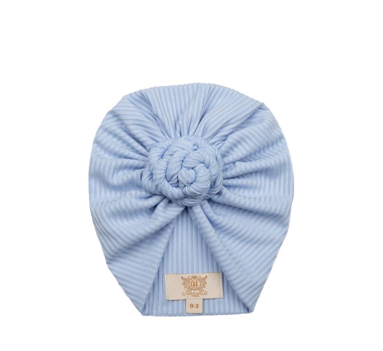 Caramelo Kids Girls Ribbed Knot Turban - Sky Blue