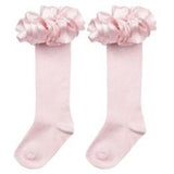 Caramelo Kids Girls Ruffle Trim Knee Socks - Pink