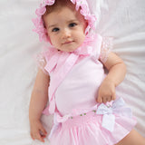 Caramelo Kids Hand Smocked Pink Bonnet