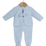 Baby Boys Pom Pom Suit 2 Piece Set - Blue