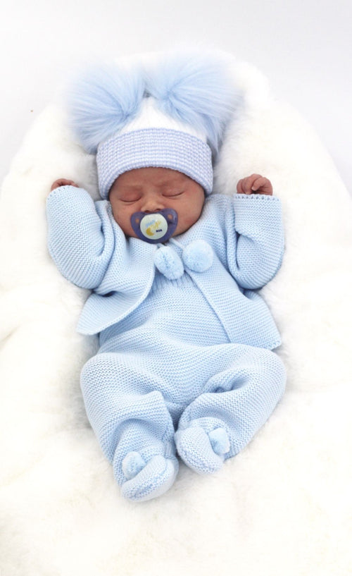 Baby Boys Pom Pom Suit Piece Set Blue – Perfect Little Thing