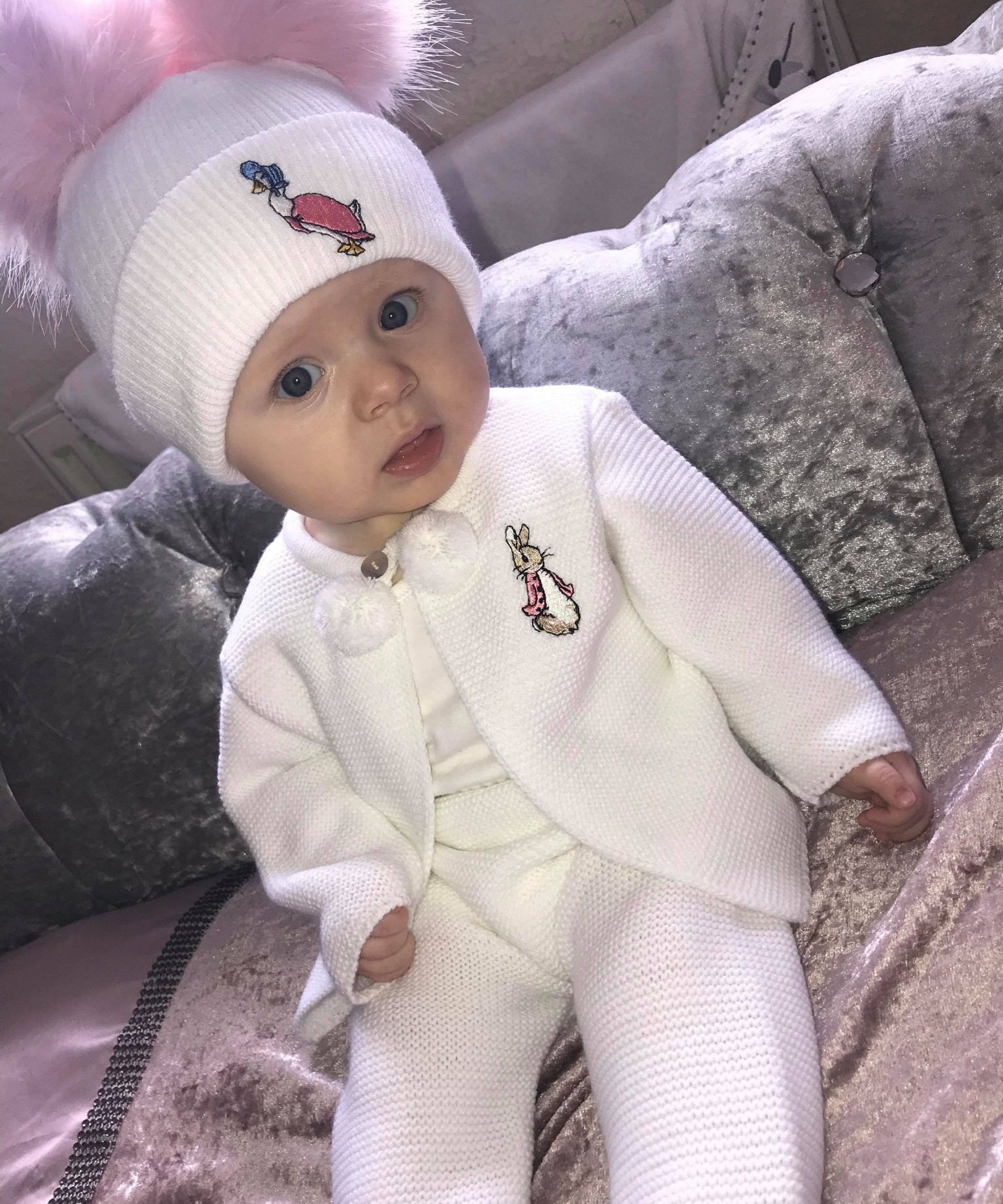 Flopsy Bunny Pom Pom Suit - White