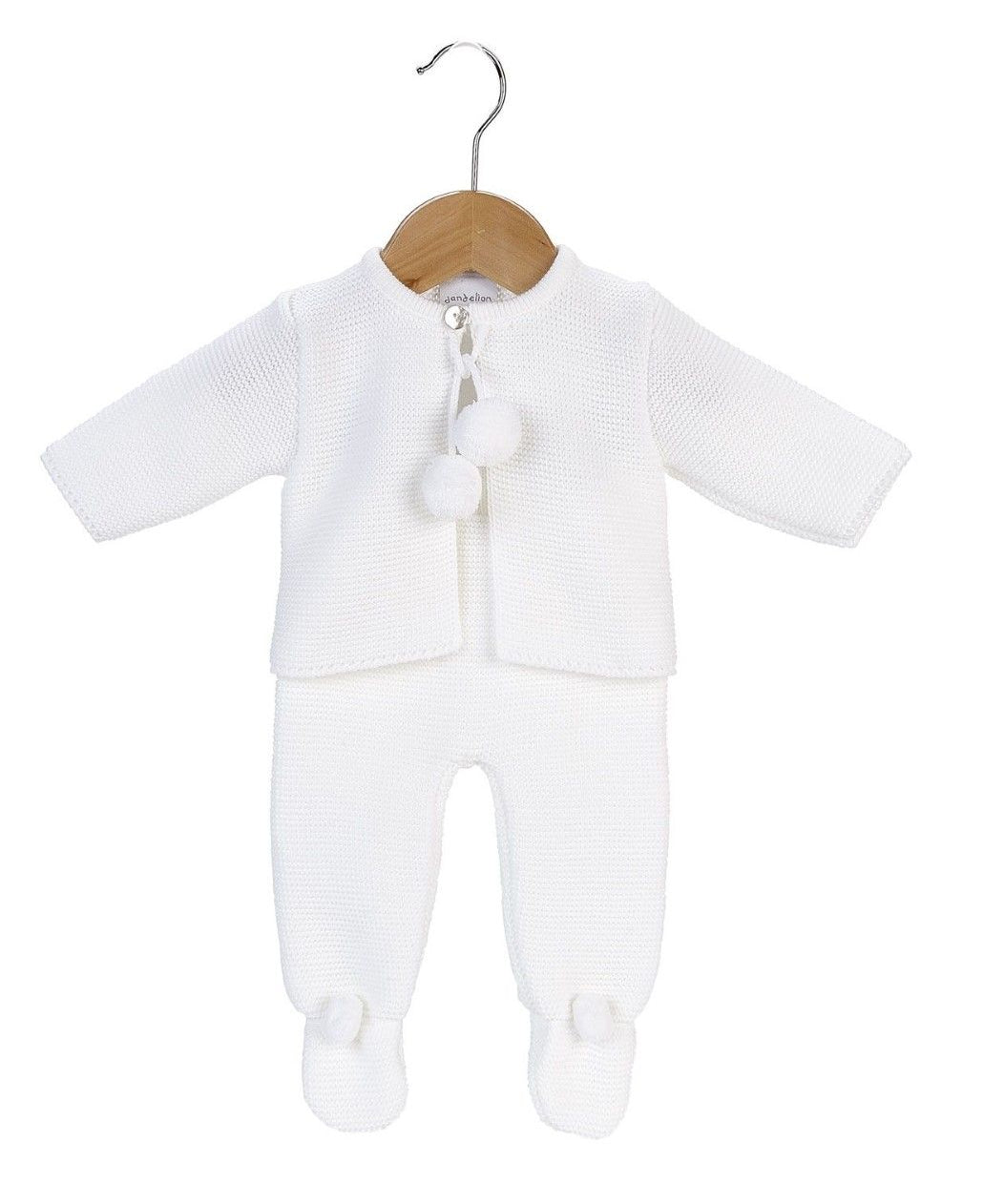 Dandelion Pom Pom Suit 2 Piece Set - White