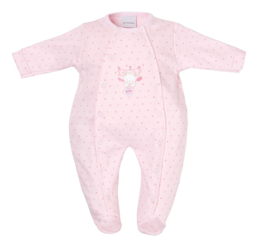 Dandelion Tiny Baby Bear Star Printed Babygrow - Pink