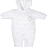 Dandelion Tiny Baby Bear Star Printed Pram suit - White