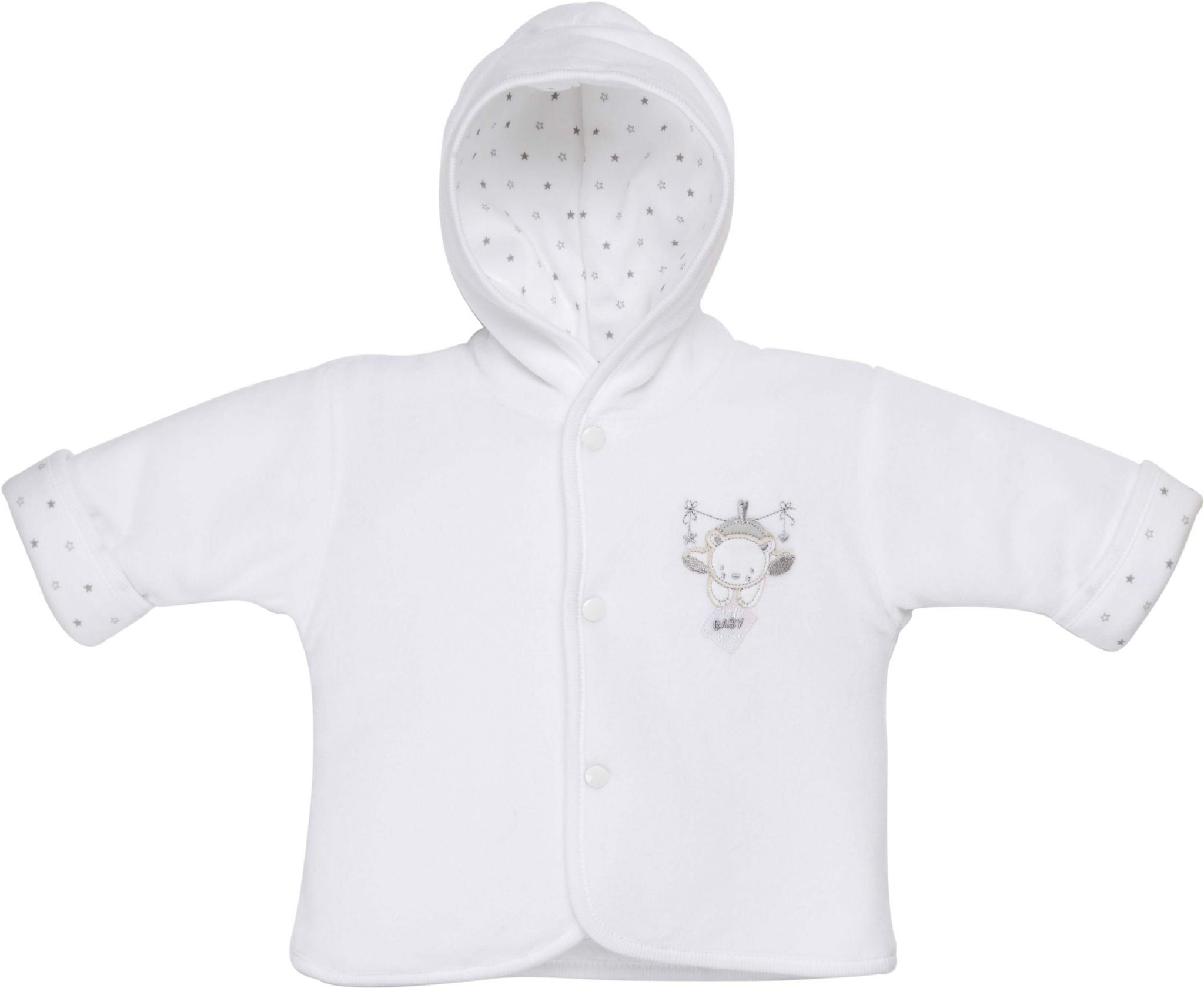 Dandelion Tiny Baby Bear Velour jacket - White