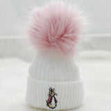 Flopsy Bunny 1 Pom Hat - White & Pink