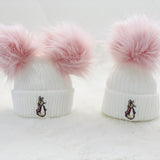 Flopsy Bunny 1 Pom Hat - White & Pink