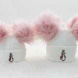 Flopsy Bunny 1 Pom Hat - White & Pink