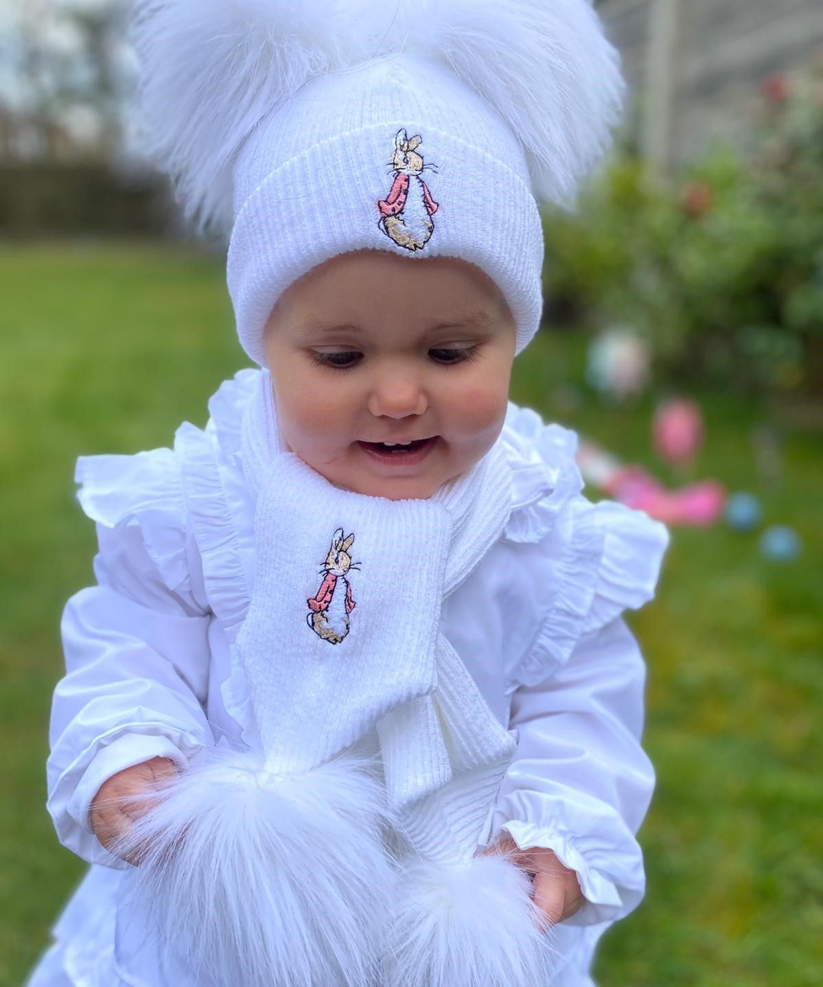 Flopsy Bunny Hat & Scarf - White