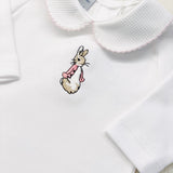 Flopsy Bunny Long Sleeve Vest with Collar - Pink Trim