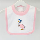 Jemima Puddle Duck Pink White Bib