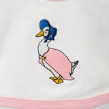 Jemima Puddle Duck Pink White Bib