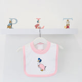 Jemima Puddle Duck Pink White Bib