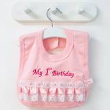 Baby Girl's 1st Birthday Bib - Pink