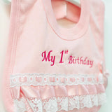 Baby Girl's 1st Birthday Bib - Pink