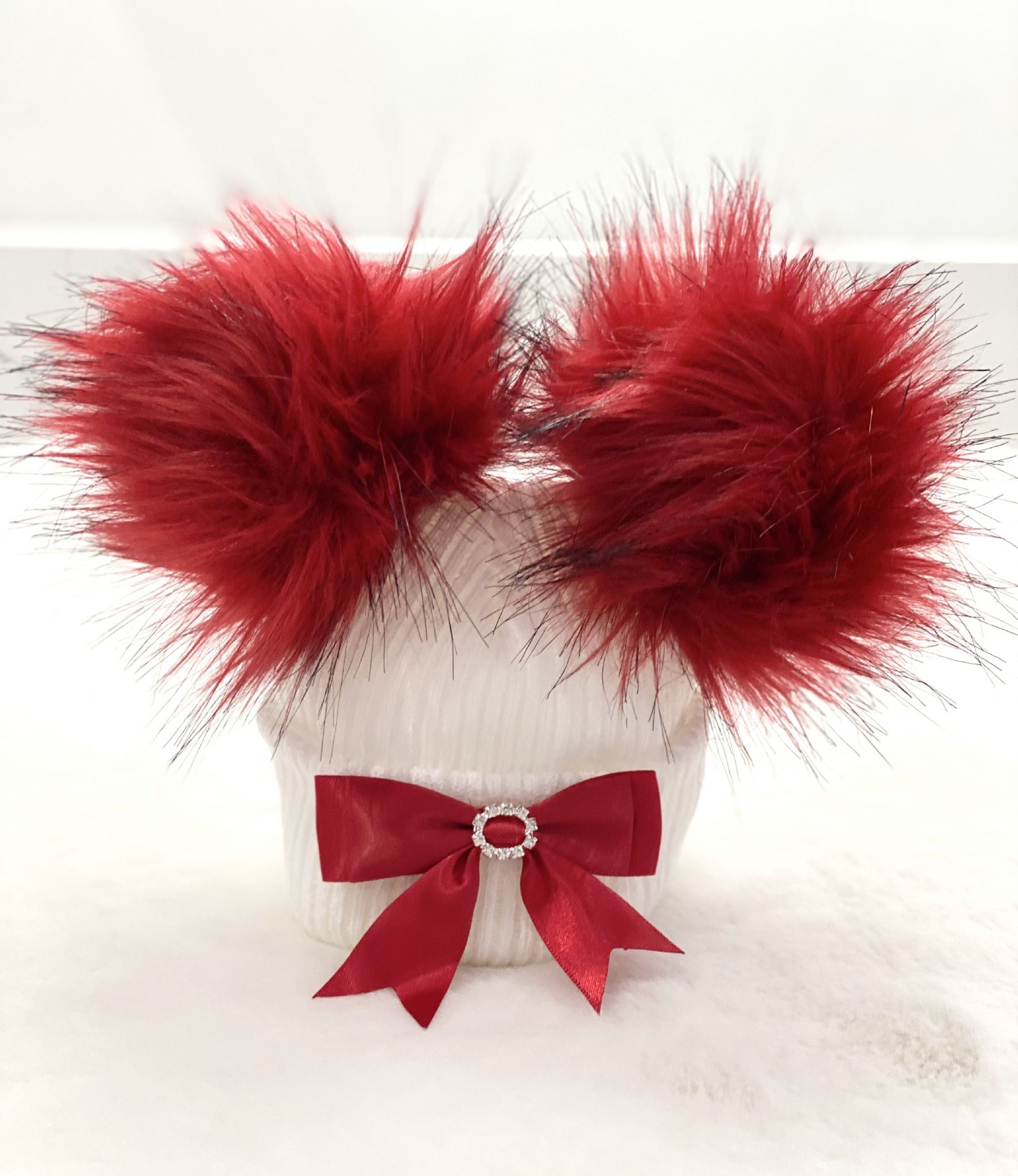 Perfect Little Thing 2 Big Pom Pom Diamond Hat - Red