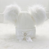 Perfect Little Thing 2 Big Pom Pom Diamond Hat - White