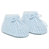 Soft Touch Baby Knitted Booties - Blue