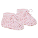 Soft Touch Knitted Booties - Pink