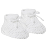 Soft Touch Knitted Booties - White