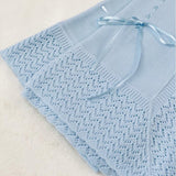 Perfect Little Thing Baby's First Shawl With Ribbon - Baby Blue