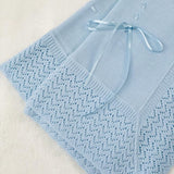 Perfect Little Thing Baby's First Shawl With Ribbon - Baby Blue