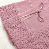 Perfect Little Thing Baby's First Shawl With Ribbon - Dusky Pink