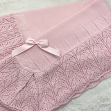 Perfect Little Thing Baby Spanish Luxury Knitted Shawl - Baby Pink