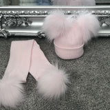 Perfect Little Thing Pom Pom Hat & Scarf Set - Pink