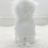 Perfect Little Thing One Big Pom Pom Diamond Hat - White