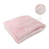 Soft Touch Chevron Cable Knit with Satin Trim Wrap - Pink