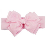 Soft Touch Girls Pink Headband with Glitter Bow