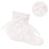 Perfect Little Thing White Jester Lace & Bow Ankle Socks