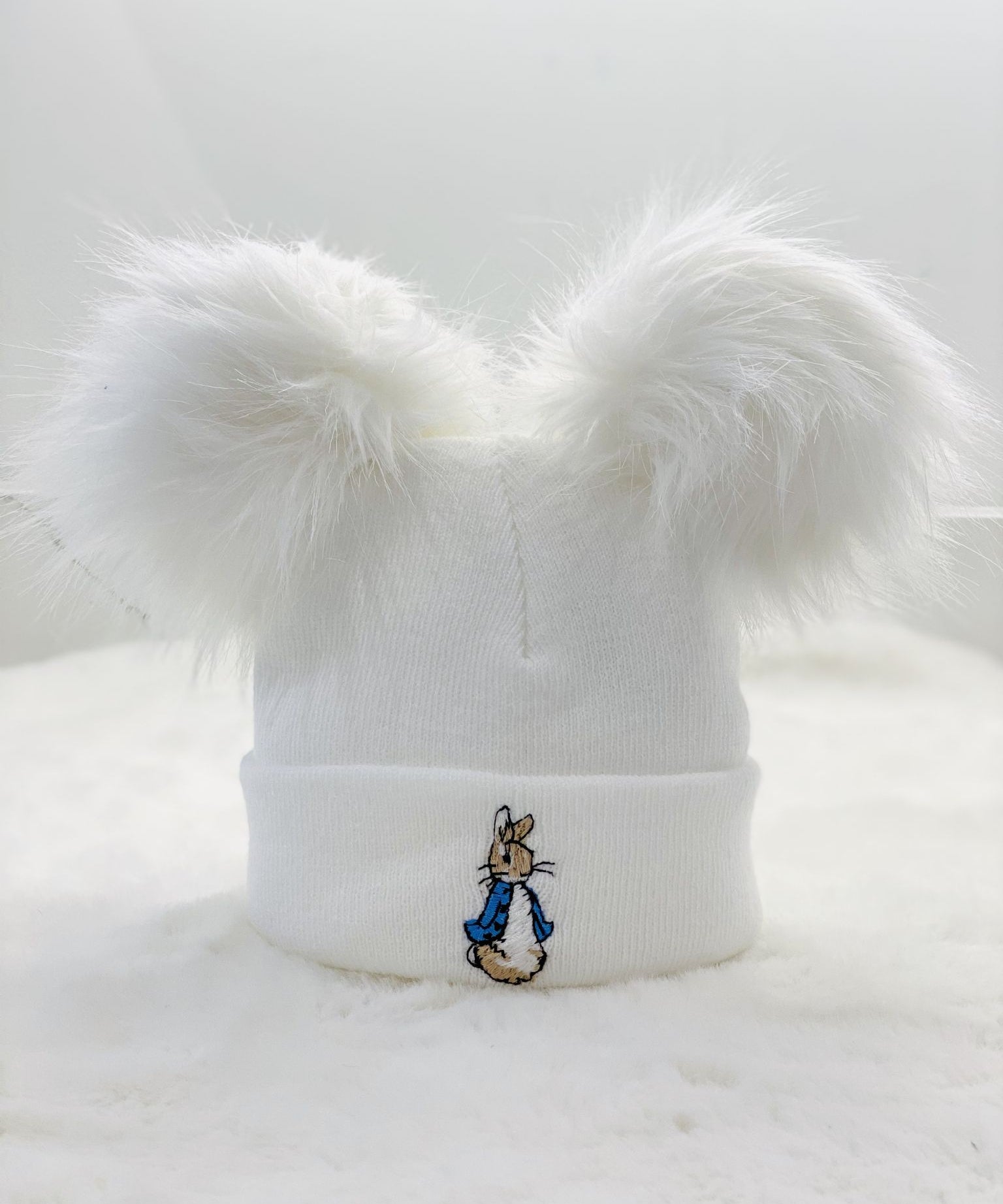 New Peter Rabbit Two Pom Hat - White