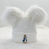 New Peter Rabbit Two Pom Hat - White