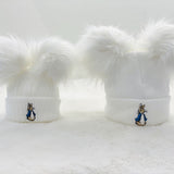 New Peter Rabbit Two Pom Hat - White