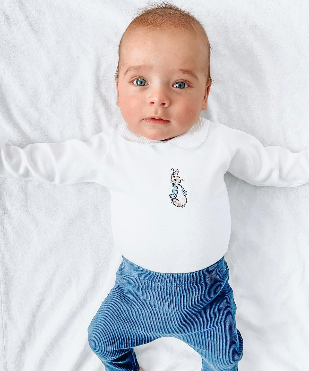 Babidu Peter Rabbit New Long Sleeve Vest With Collar - Blue Trim