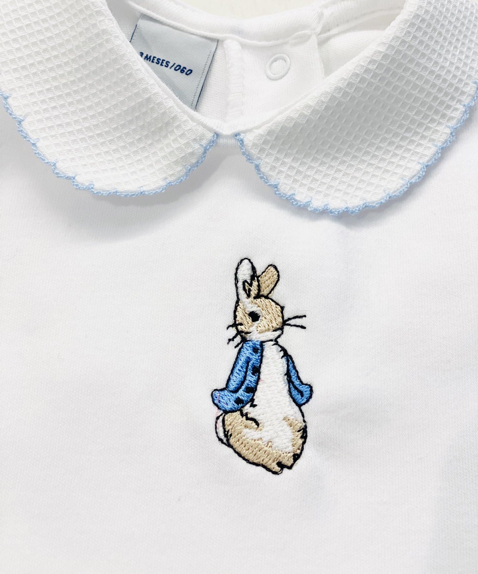 Peter Rabbit Short Sleeve Vest With Collar - Blue Trim