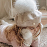 Petite Maison Girls Cream Wool Beret