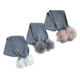 Petite Maison Honeycomb Grey Cashmere Faux Fur Scarf