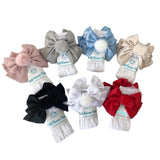 Petite Maison Lana Ruffle Socks with Poms and Bows - Grey