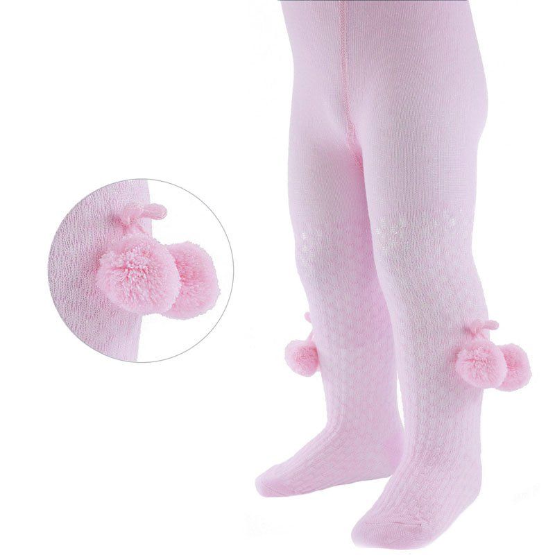 Soft Touch Pink Pom Pom Tights With Pattern