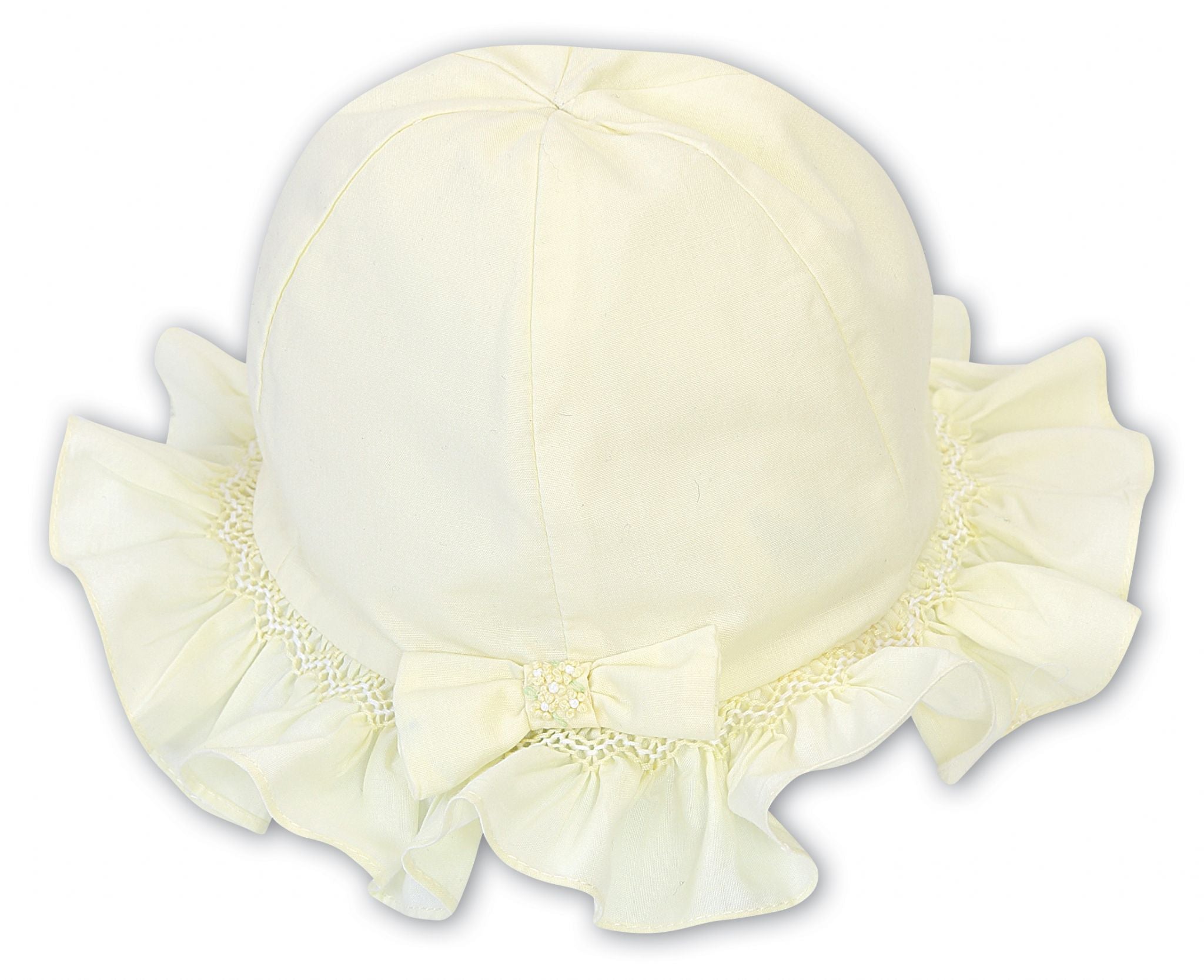 Sarah Louise Hand Smocked Sun Hat - Lemon