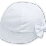 Sarah Louise Baby White Sun Hat With Bow