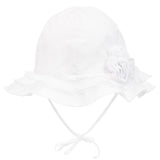 Sarah Louise Big Flower Sun Hat White