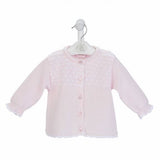 Dandelion Baby Girl Pink Cardigan With White Details