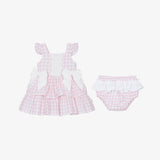 Baby Girls Pink & White Gingham Dress