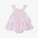 Baby Girls Pink & White Gingham Dress