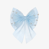 PERFECT LITTLE THING Girls Blue Tulle Bow Hair Clip